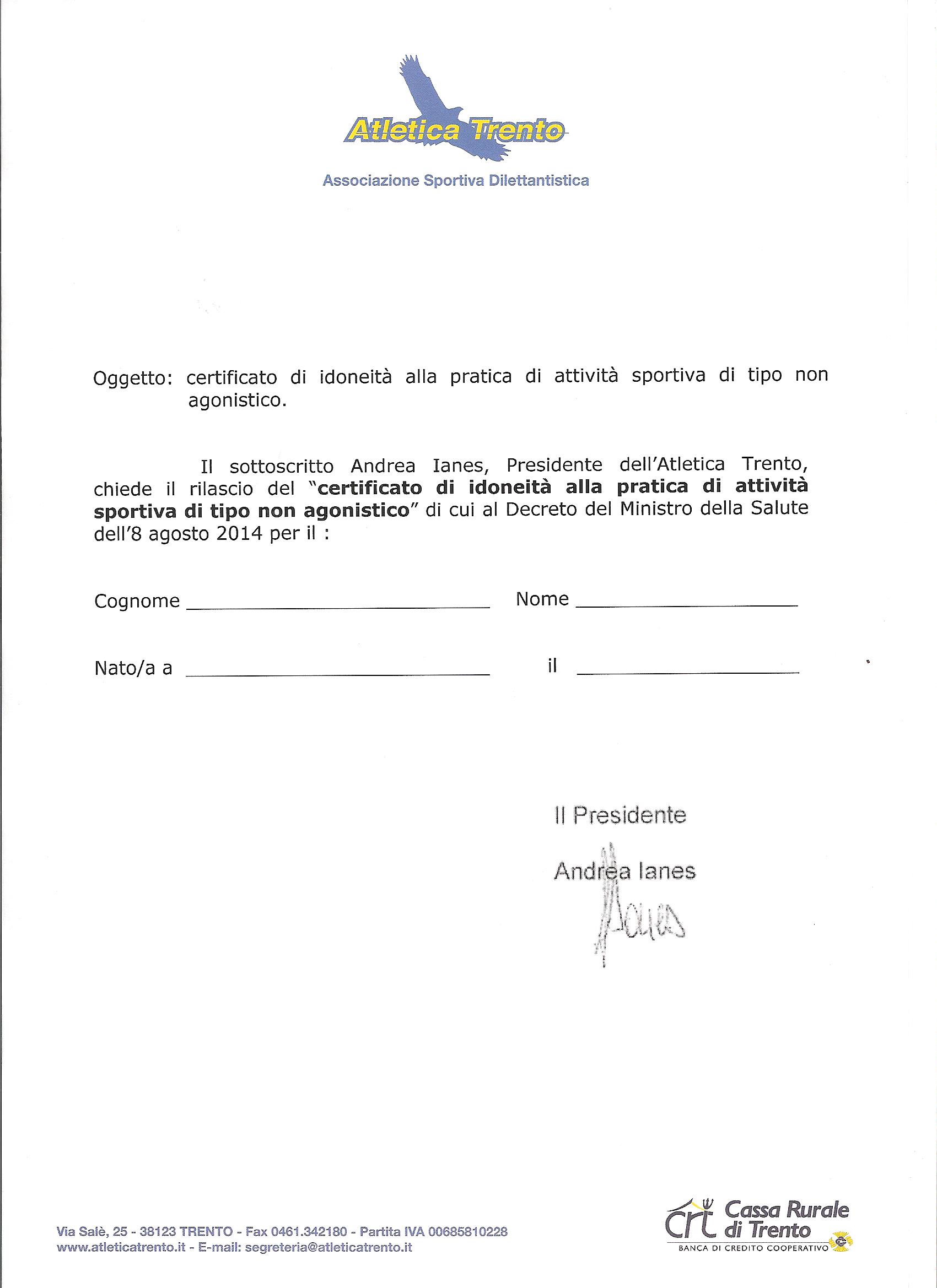 Certificato Medico Fac Simile Word marjetti